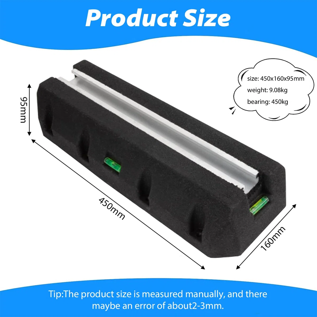 Base Ammortizzante Per Aria Condizionata E Pompa Di Calore, Piedini Antivibrazioni In Gomma Con Livella A Bolla, Set Base Ammortizzante, Resistente Ai Raggi Uv, 400 Kg, Portata (400 Mm), Per Aria