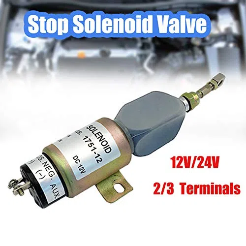 Solenoide di Arresto della Valvola di Intercettazione del Carburante Diesel per Motore Diesel 12V/Terminali: 2