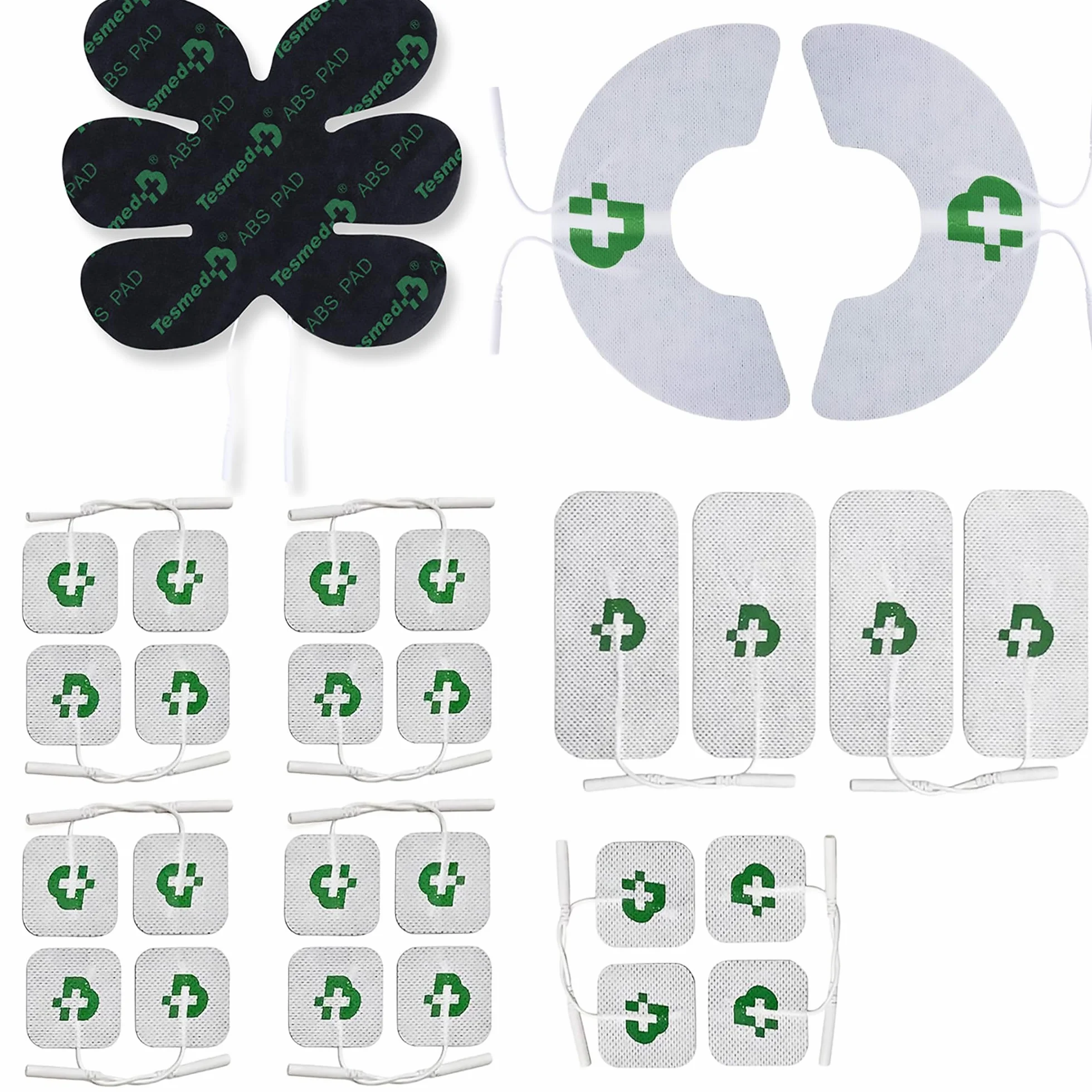 TESMED Set di 27 Elettrodi per Elettrostimolatori a Spinotto da 2 mm 50x50 mm 50x100 mm