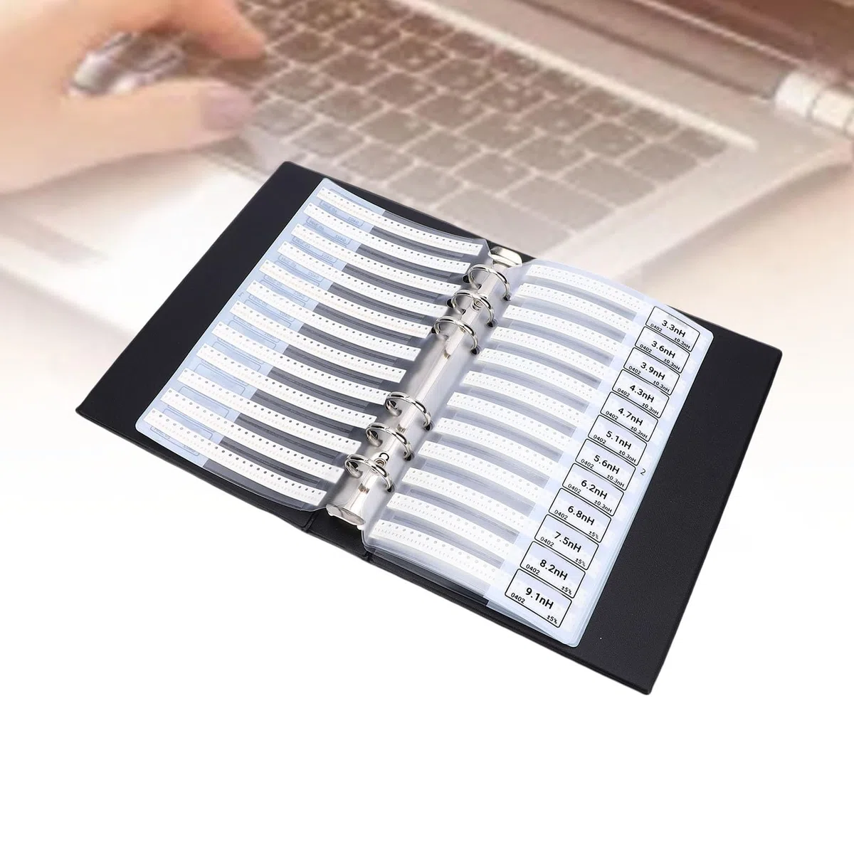 Zunate 0402 Libro Campioni di Induttori SMD, Kit di Assortimento di Induttori in Chip Multistrato con Etichette dei Parametri, per Studenti di Ingegneria, Insegnamento di Riparazione