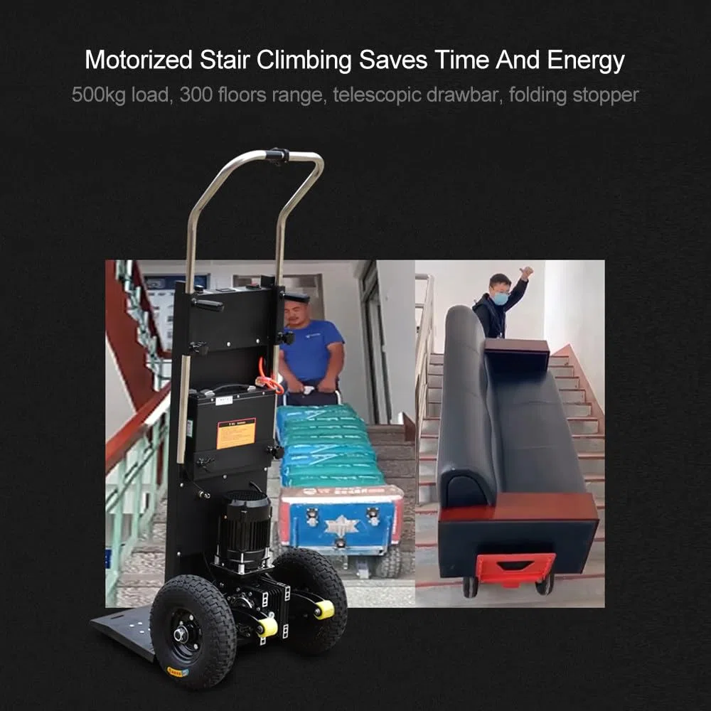 Carrello montascale Elettrico da 1500 W con capacità di carico di 500 kg - Sali e scendi Le Scale Senza Sforzo, Facile da Usare e Portatile, Batteria Rimovibile da 48 V/18 Ah
