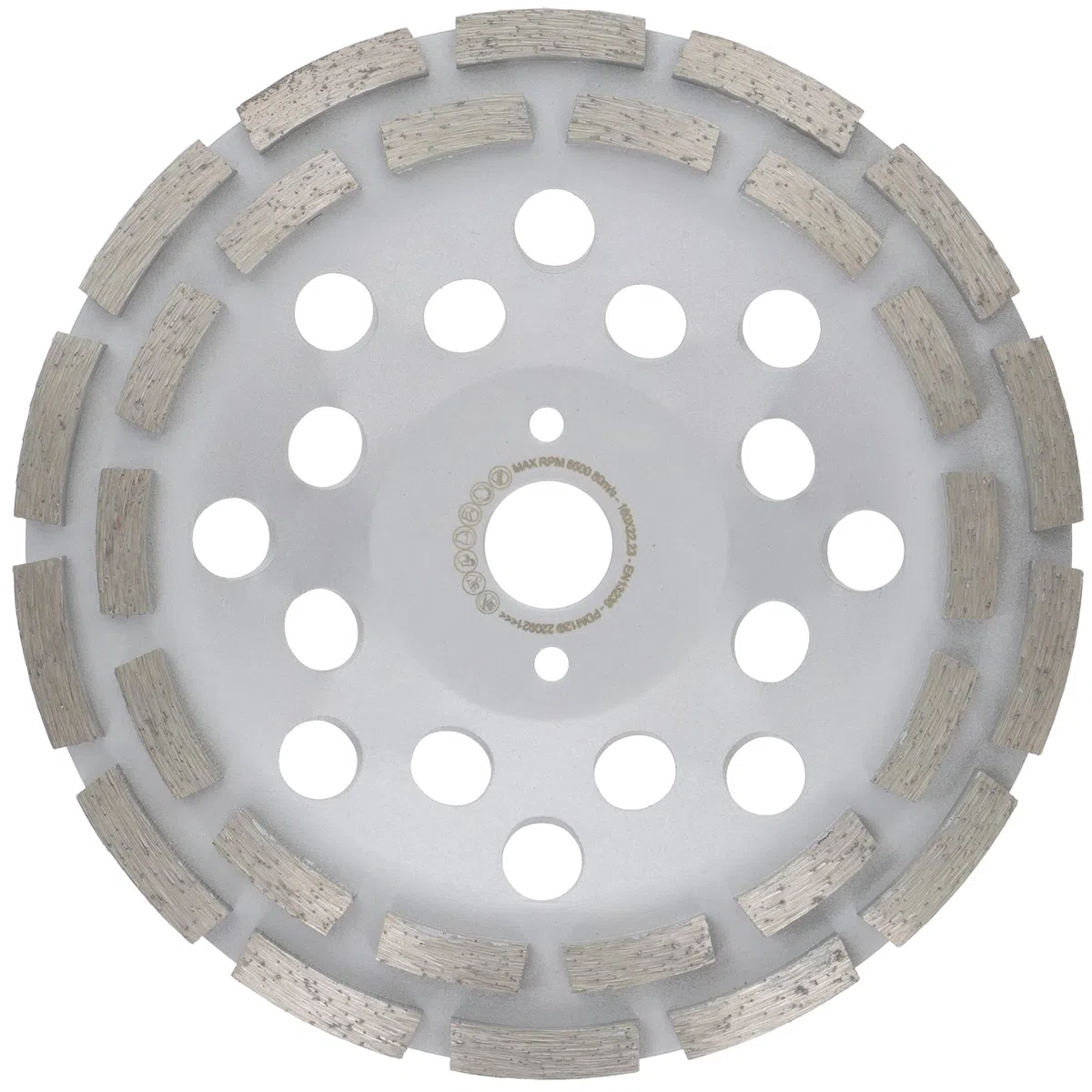PRODIAMANT Mola a Tazza Diamantata Premium 180 mm x 22,23 mm - Doppia fila, altezza segmento 5 mm, per calcestruzzo, pietra, materiali da costruzione, ideale per smerigliatrice angolare
