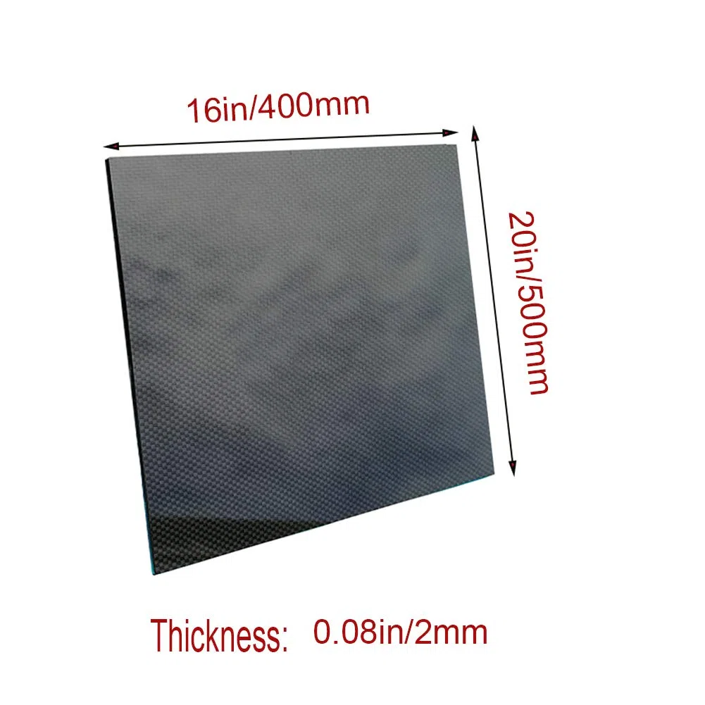 Scheda in Fibra di Carbonio 3K Pannello a Piastra 100% Pannello Pannello Rigido Twill Twill Twill Superficie Lucida per RC Drone Quadcopter Aereo,400mm x 500mm x 2mm