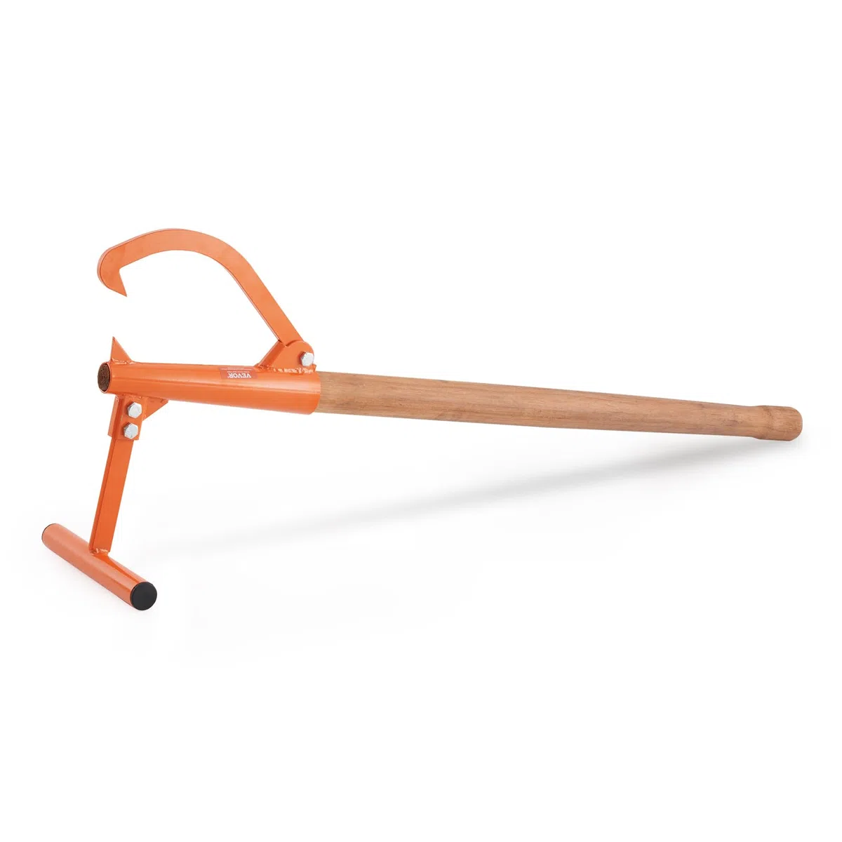 VEVOR Cric per Tronchi, Lunghezza 1180 mm Sollevatore per Tronchi per Impieghi Gravosi con Manico in Legno, Rullo per Tronchi con Gancio Regolabile, Attrezzi per Registrazione, Diametro Fino a 381 mm
