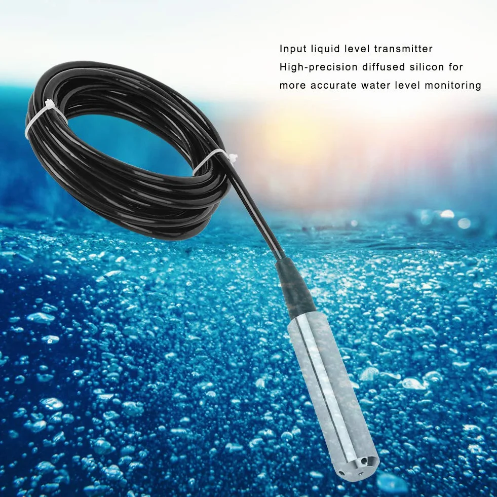 Sensore livello del liquido, TL-136 rilevatore livello acqua cavo trasmettitore sommergibile, trasmettitore livello liquido, sensore livello acqua, uscita (Portata 0-3 metri)