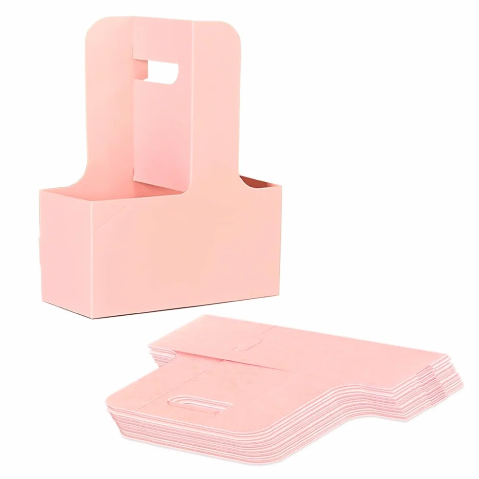 Portabicchieri in Cartone 20 Pezzi con Manico Portabevande Portatile per Caffè Gelato