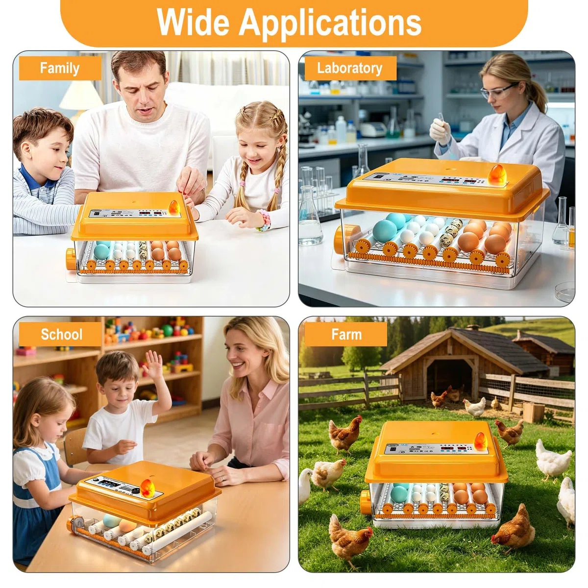 Incubatrice Per Uova Automatica Di Gallina, Incubatrice Uova Con Rotazione & Controllo Della Temperatura & Aggiunta Di Acqua | Lampada, Per Galline, Quaglie & Anatre