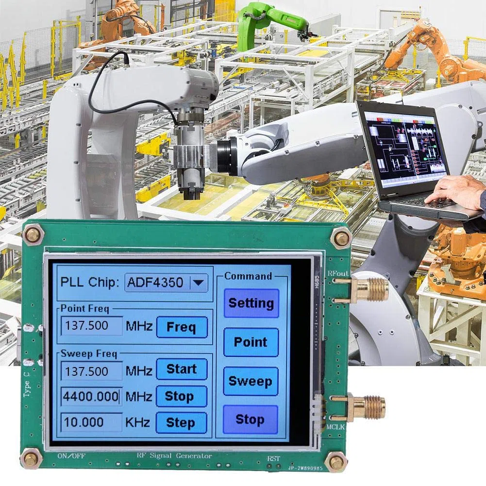 Generatore Di Segnale RF Generatore di Segnale Alta Precisione Full Touch Screen RF Sweep Dot Modulo di Frequenza Radio PC Contatore con Cavo Dati SMA Femmina ADF4350