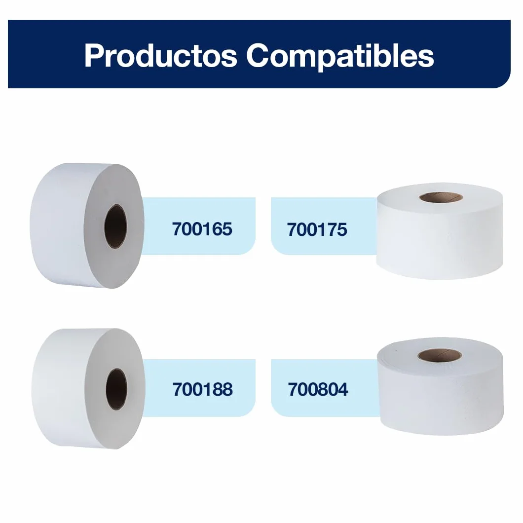 Tork 555000 Dispenser rotolo di Carta Igienica Mini Jumbo sistema T2 27,5 cm x 34,5 cm x 13,2 cm bianco