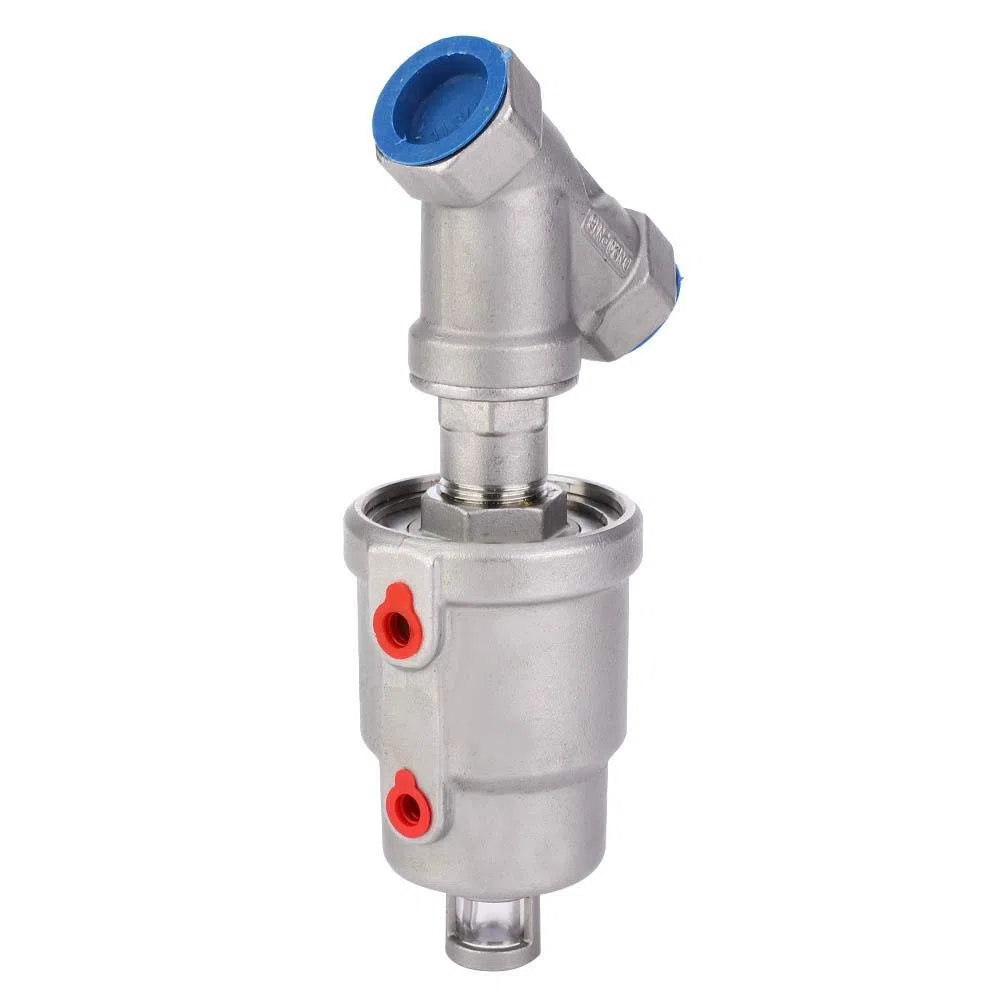 Valvola a sede inclinata valvola pneumatica di controllo altri accessori valvola 1/2 "DN 15 Valvola pneumatica per vapore Valvola a sede inclinata pneumatica in acciaio inossidabile con filettatura