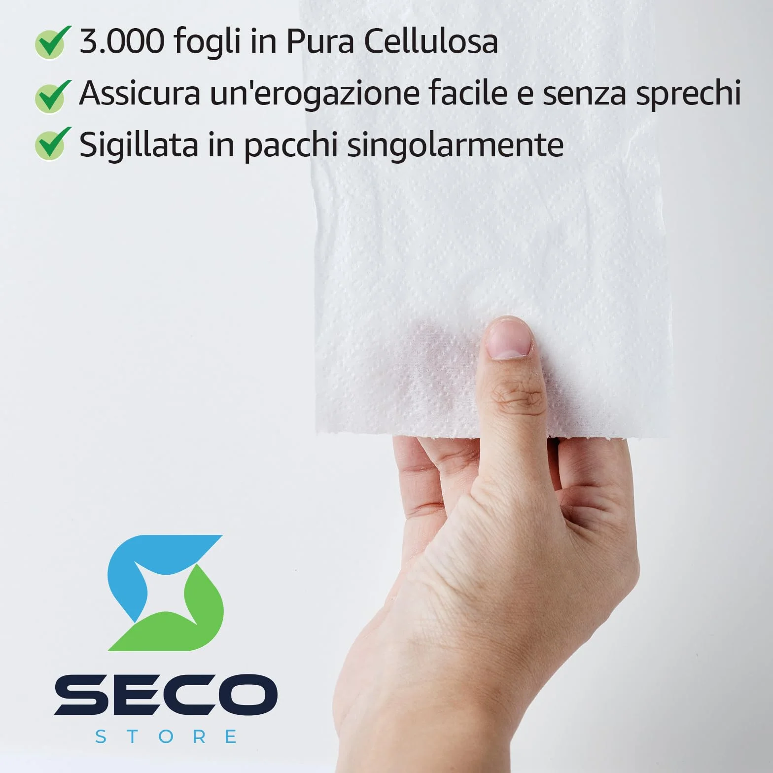 Carta Igienica Interfogliata Pura Cellulosa 2 Veli 9000 Pezzi 21x11 cm Universale per Dispenser