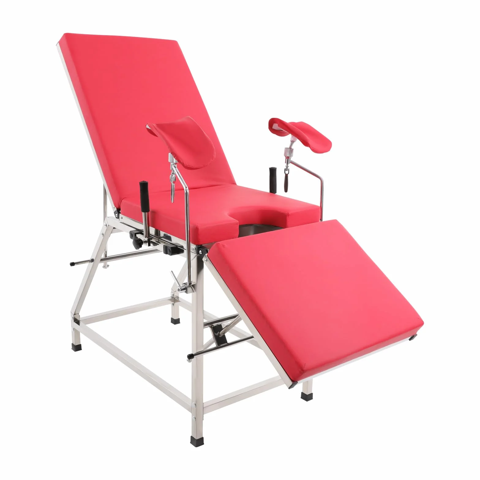Sedia da ginecologo, regolabile con schienale e gamba, sedia ginecologica a forma di U, portata fino a 200 kg, per cliniche ospedali, 102 x 77 31 cm (rosso)