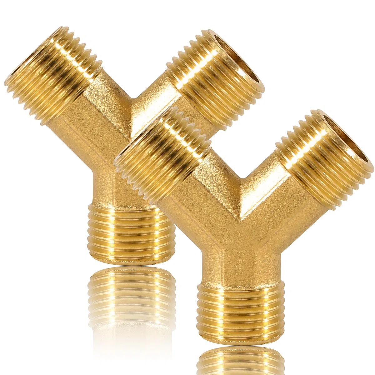 2 raccordi a Y per tubi a Y a 3 vie, raccordo a Y da 1/2", in ottone, G1/2", AG x AG x AG Y, distributore a Y, per tubo di alimentazione dell'acqua, aria, olio