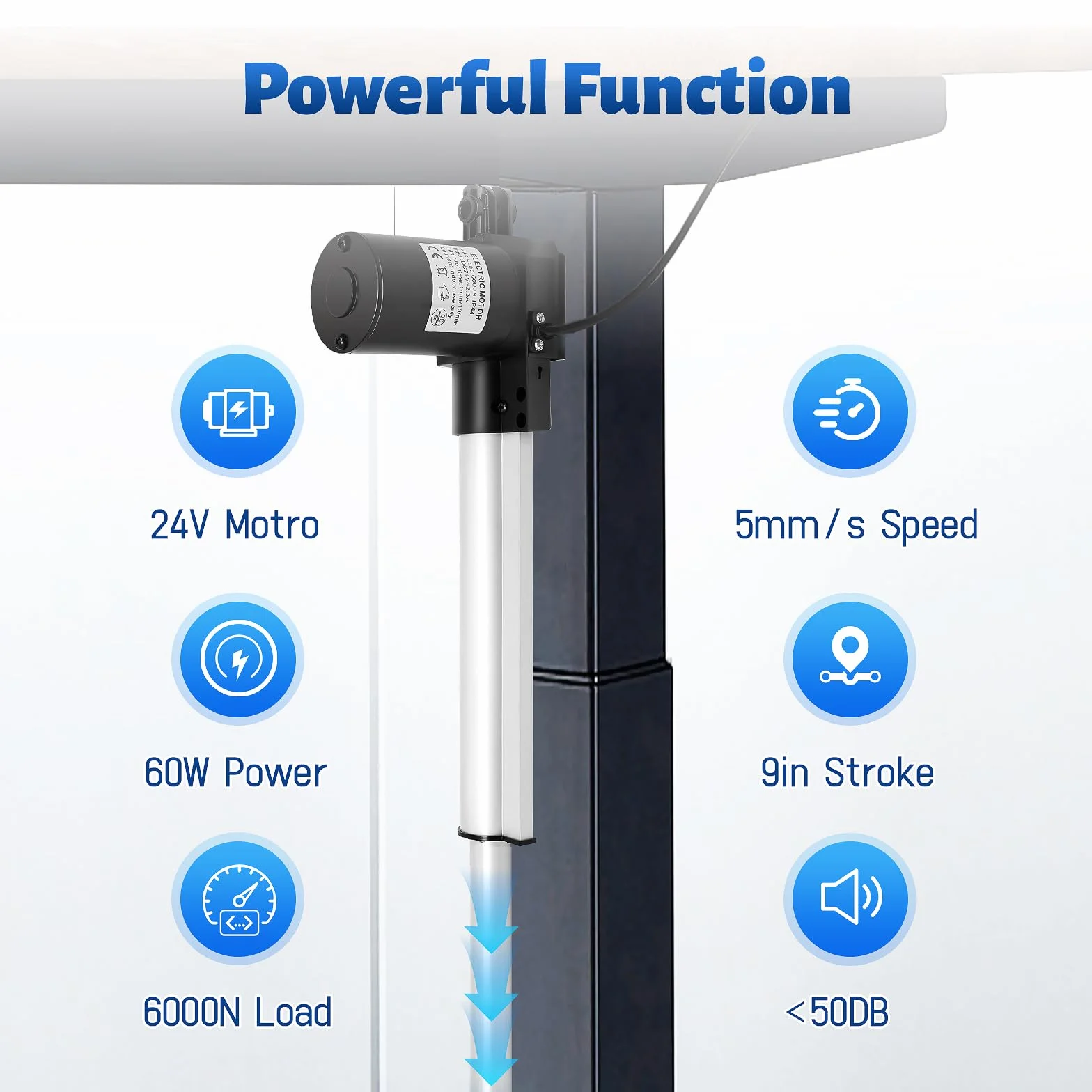 Linear Actuator 6000N 230 mm, attuatore lineare DC 24 V, motore elettrico lineare, per mobili auto, ecc