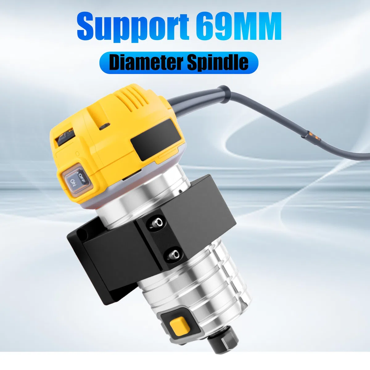 Supporto per mandrino in alluminio CNC da 69 mm di diametro per macchine per router FoxAlien Mauter Pro, Masuter 3, Masuter 3S, XE-PRO CNC