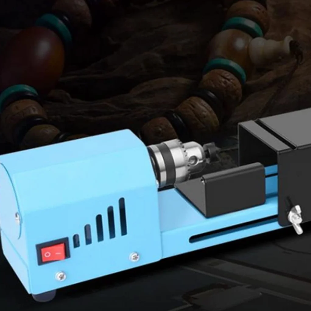 Macchina da tornio in legno mini tornio da 150 W Pollettiere DC 12-24V Benchtop per la creazione di asile da te, tornio da banco