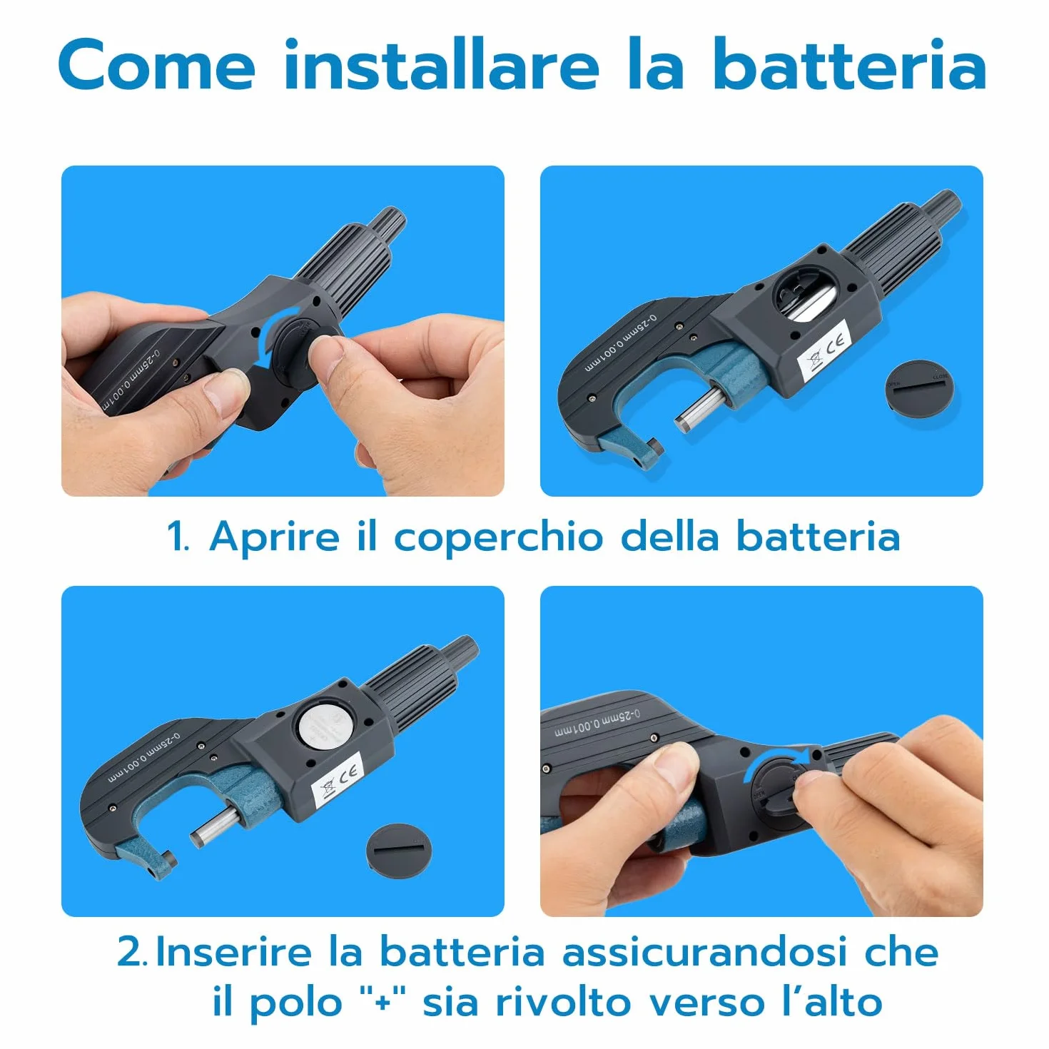 Mcbazel LCD Micrometro Digitale Elettronico Esterno 0-25 mm, Risoluzione 0.001mm