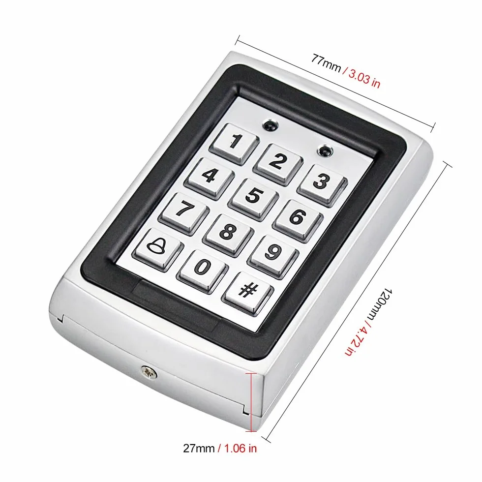 Tastiera di Controllo di Accesso RFID in Metallo Impermeabile Kit di Sistema del Regolatore di Accesso, Apriporta Password, Copertura Impermeabile con Tasti 10PCS 125KHz