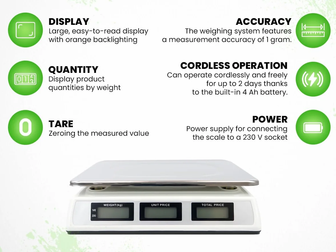Bilancia Elettronica Digitale 40 kg Precisione +/- 2 g HDWR wagPRO-S40