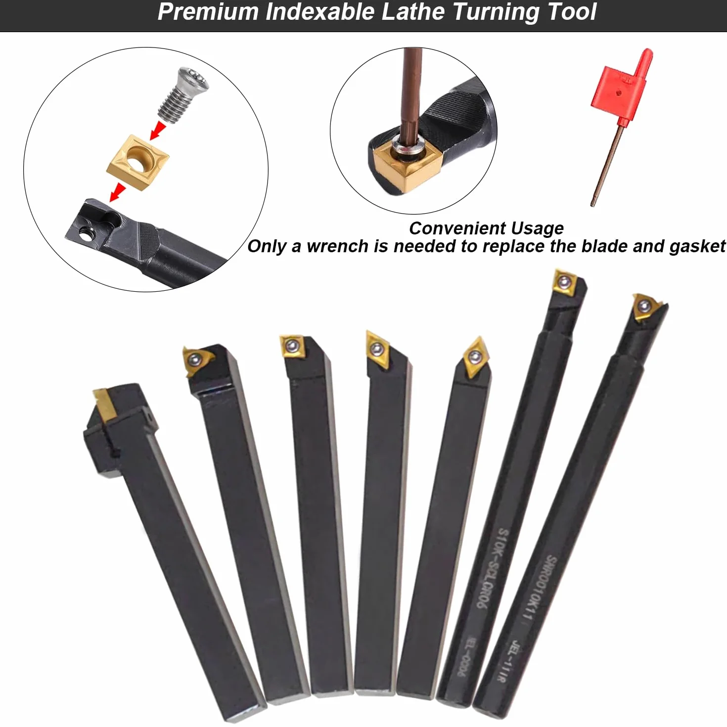21 Pezzi Tornio Carburo Utensile per Tornitura Utensili 10mm Tornio CNC Set CNC per Tornitura in Carburo Strumento di Tornitura Bit Set Inserto in Carburo con Chiavi per Utensili per Torni