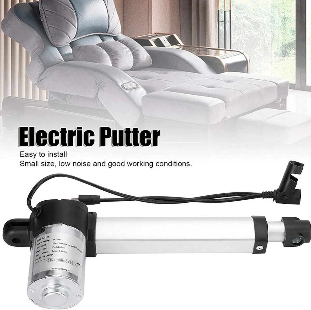 Attuatore di movimento lineare DC29V 1000N Force per ascensori elettrici per mobili, costruzione in alluminio, azionamento silenzioso (333 mm)