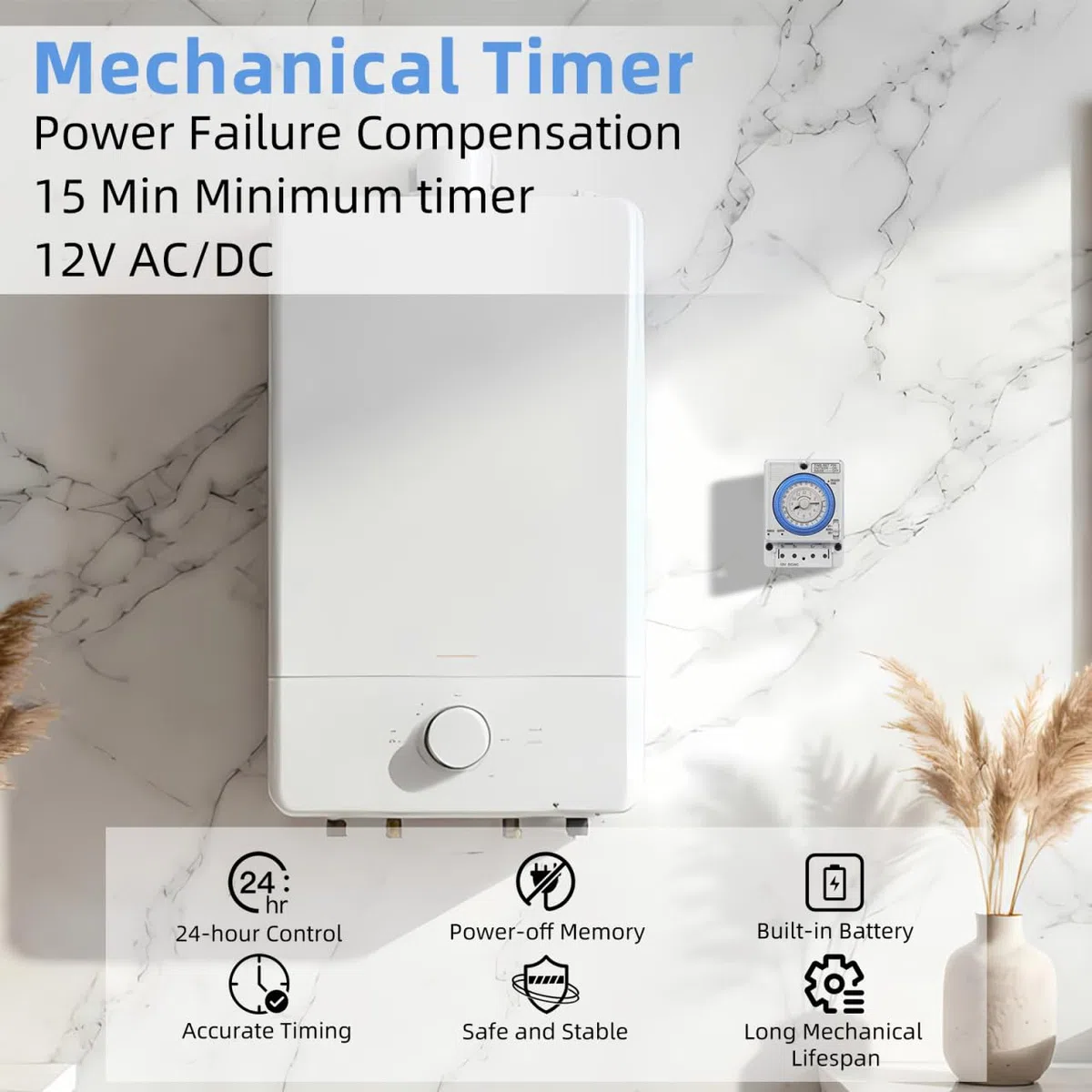 ABOOFAN Pulsante timer meccanico per secchio industriale cucina 12 V/dc