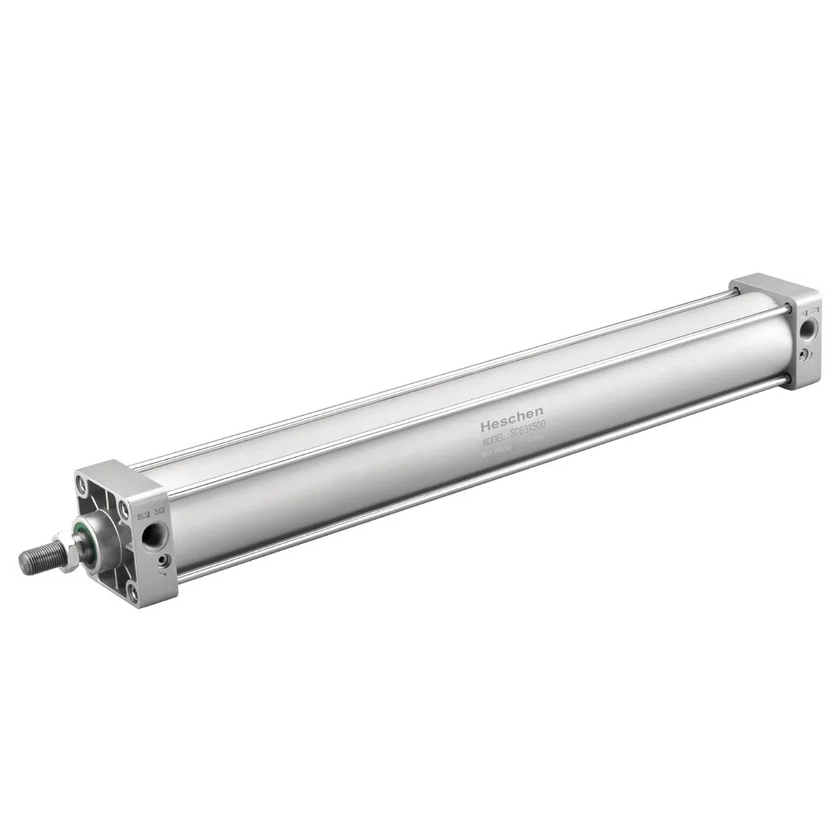 Heschen Cilindro Pneumatico Standard, SC 63-500, PT3/8'' Porta, Alesaggio 63mm, Corsa 500mm, Doppio Effetto