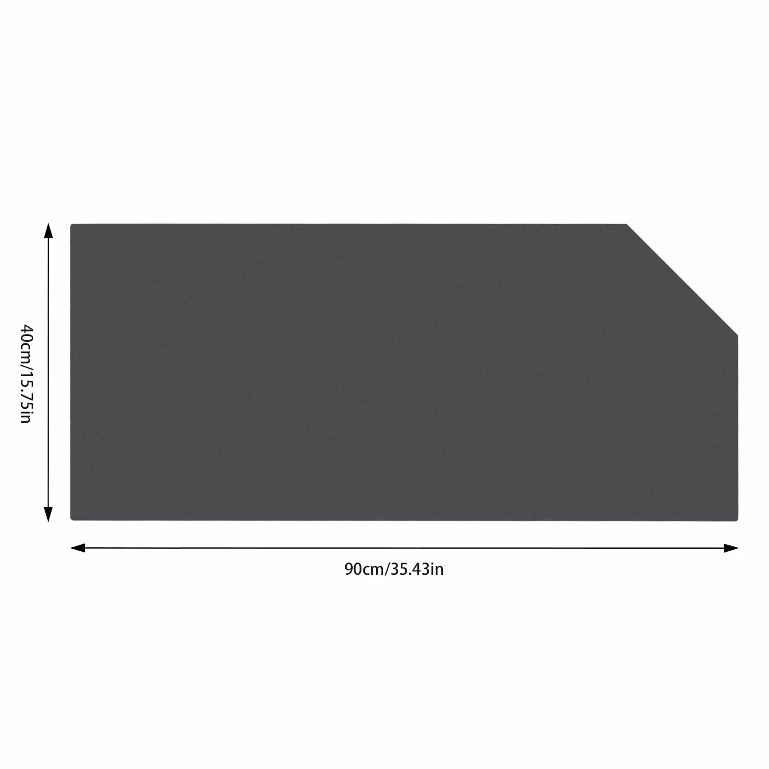 Parete divisoria per wc e orinatoio 90x40 cm montaggio a parete angolo smussato