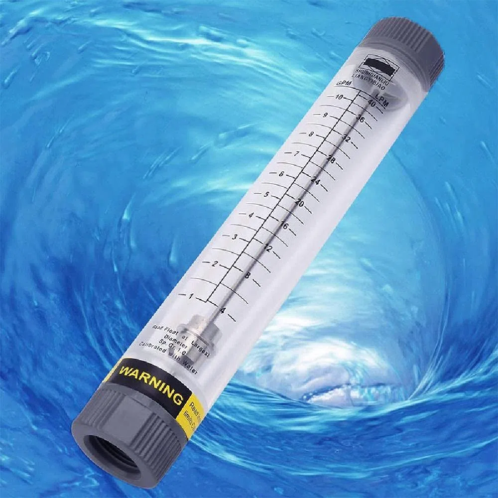LZM-20G - Misuratore di portata per tubi, in vetro acrilico, flussometro per tubazioni per filettatura interna acqua 3/4", 1-10 GPM e 4-40 LPM