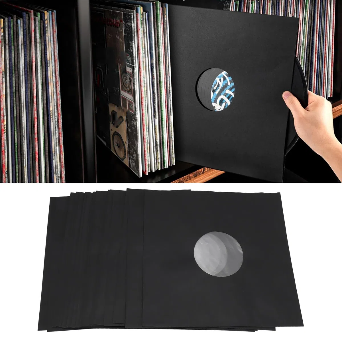 Sacchetti per dischi in vinile, 20 pezzi, buste esterne per dischi in cartone spesso da 12 pollici, 350 g/m², giacca per dischi 33 giri/min, antistatico