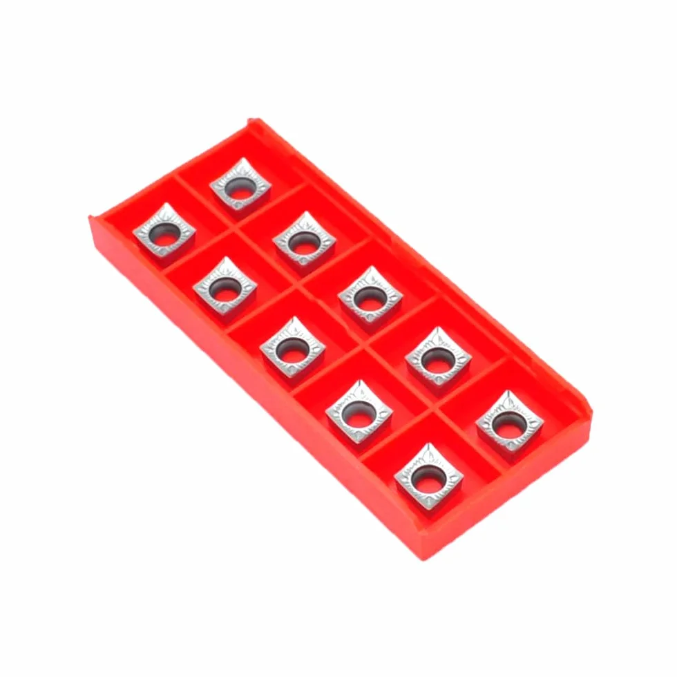 Inserti CCGT09T304 per Alluminio, Legno e Metalli Non Ferrosi, Piastre HM 10 pezzi