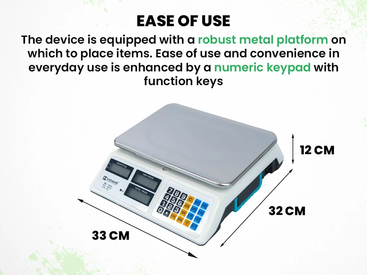 Bilancia Elettronica Digitale 40 kg Precisione +/- 2 g HDWR wagPRO-S40