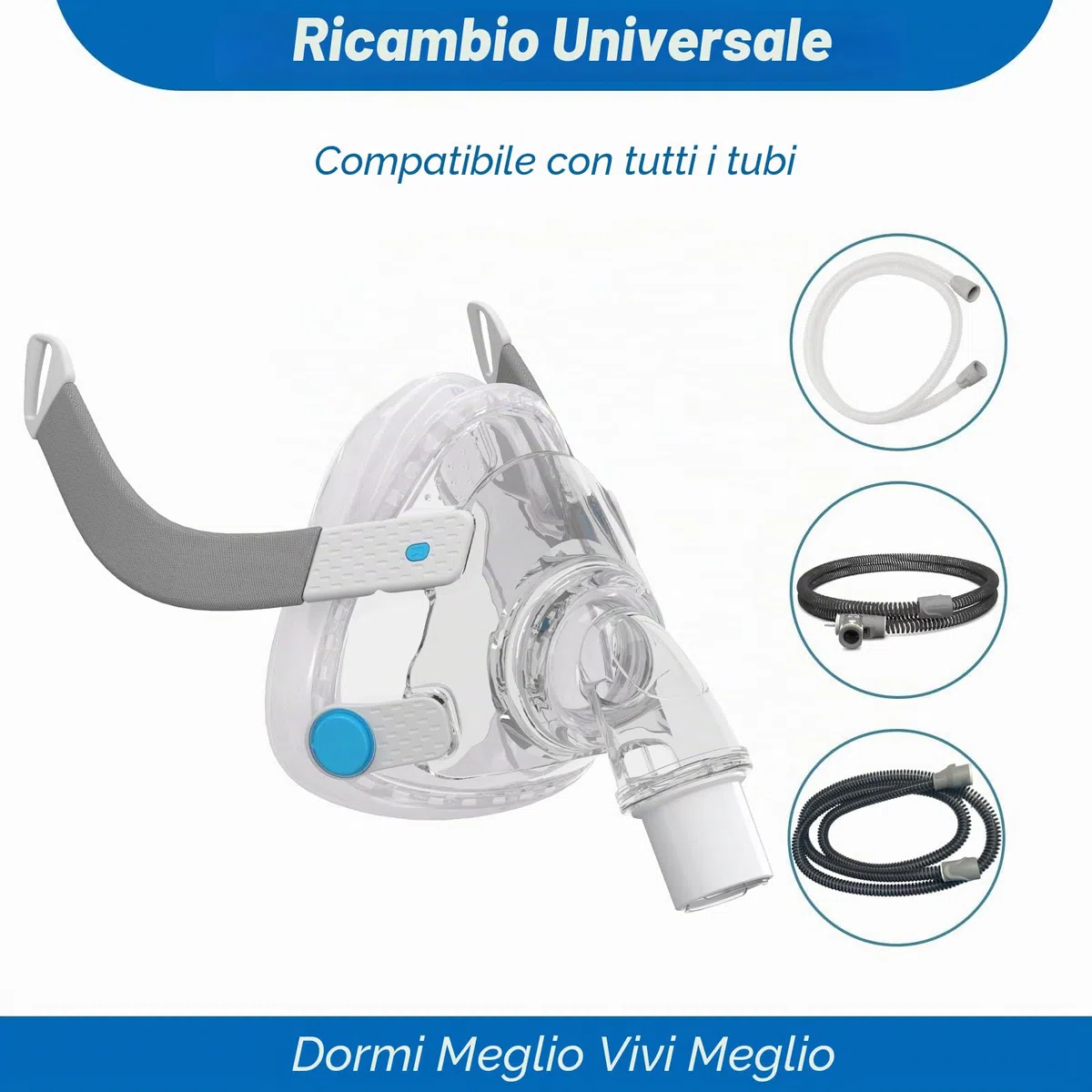 Sistema di ricambio F20 per AirFit F20, set di ricambio per mascherine facciali – Include maschera F20 (media), fascia, sistema di telaio, guarnizione senza perdite e accessori ultra confortevoli (M)