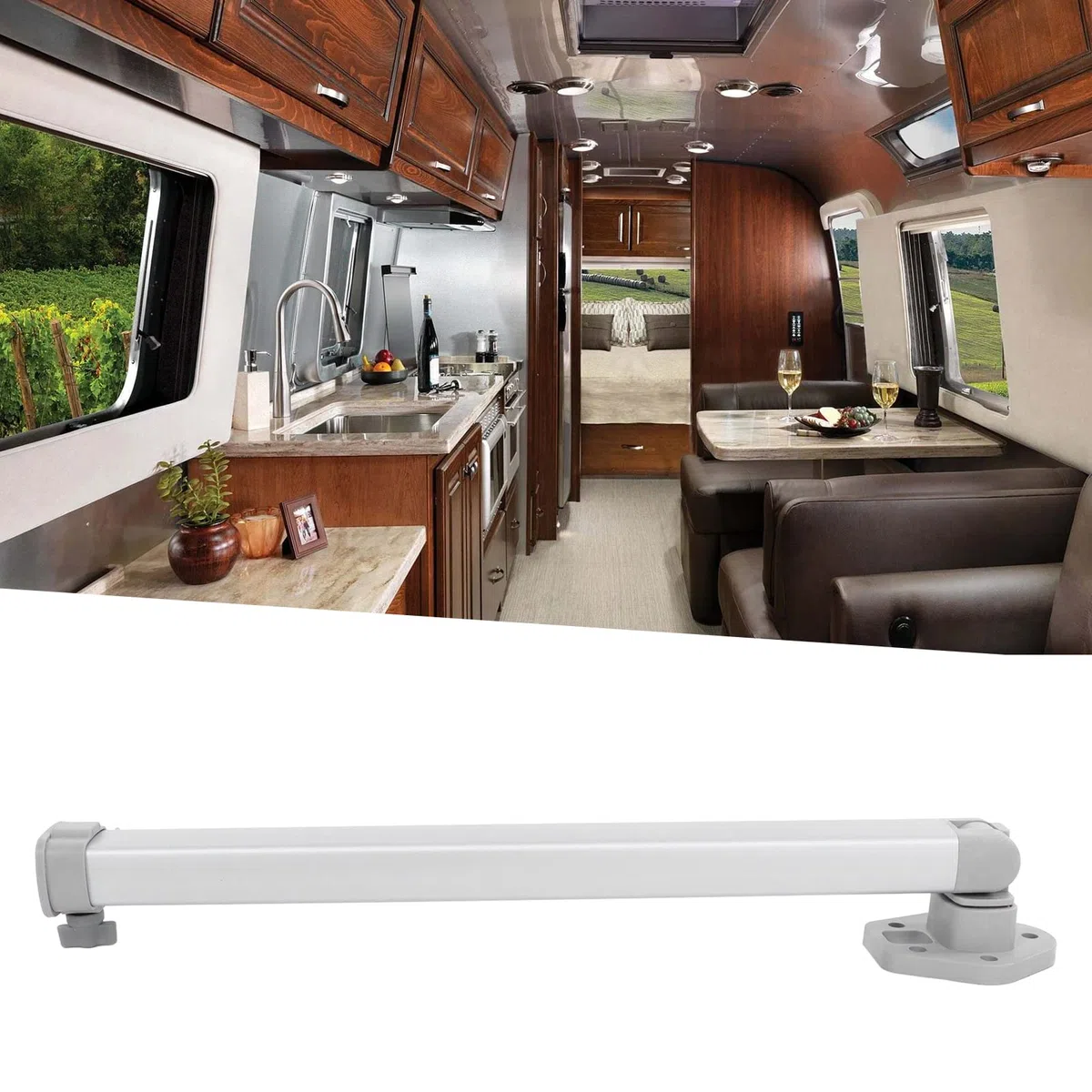 Gamba Tavolo Regolabile in Lega di Alluminio, Supporto Telescopico Pieghevole, Altezza 510-760 mm, per Yacht Roulotte