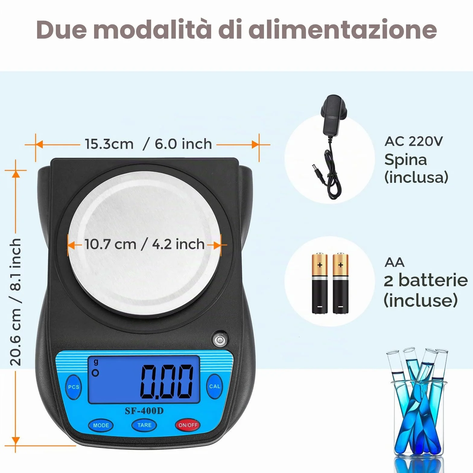 Bonvoisin Bilancia da Laboratorio Digitale 600g 0,01g Bilancia Elettronica di Precisione Display LCD