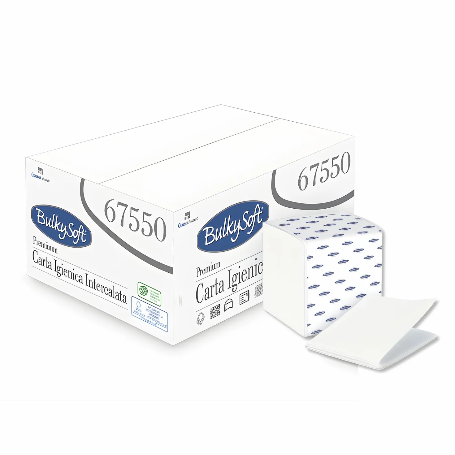 Virsus carta igienica intercalata 7550 V 9000 pezzi interfogliata per dispenser