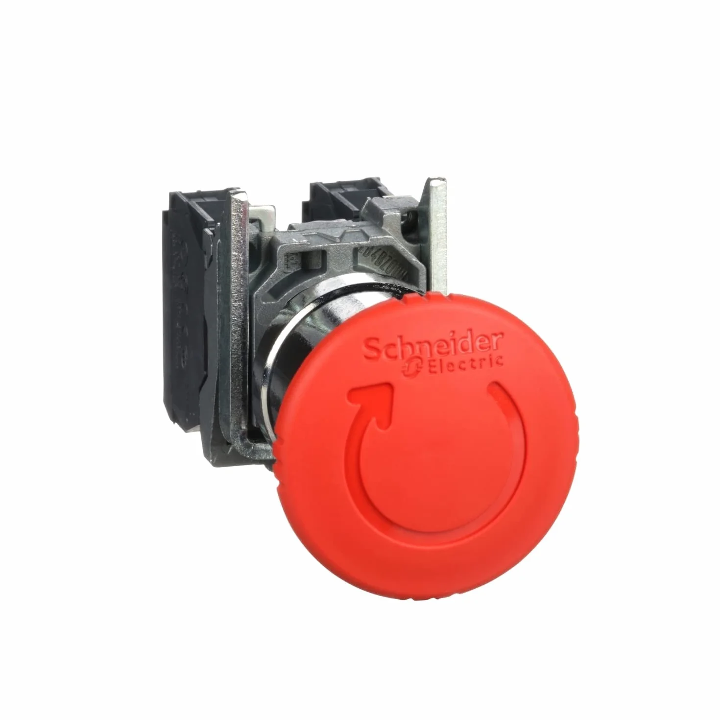 Schneider Electric - Harmony XB4 - Pulsante di arresto di emergenza - Ø40 - Spingere Girare - Rosso - 1O+1F - vite - XB4BS8445