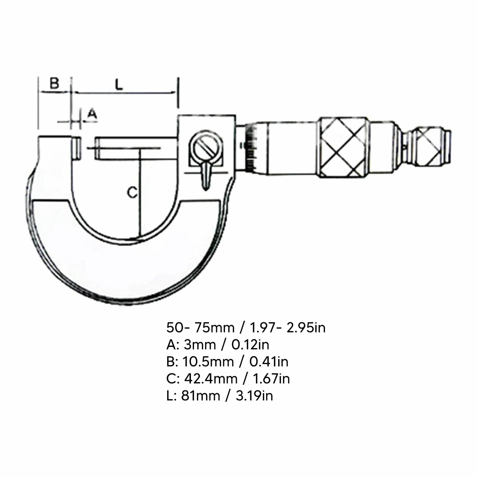Micrometro Esterno 50-75mm 0.01mm Precisione Misurazione Esterna Strumento Meccanico Professionale