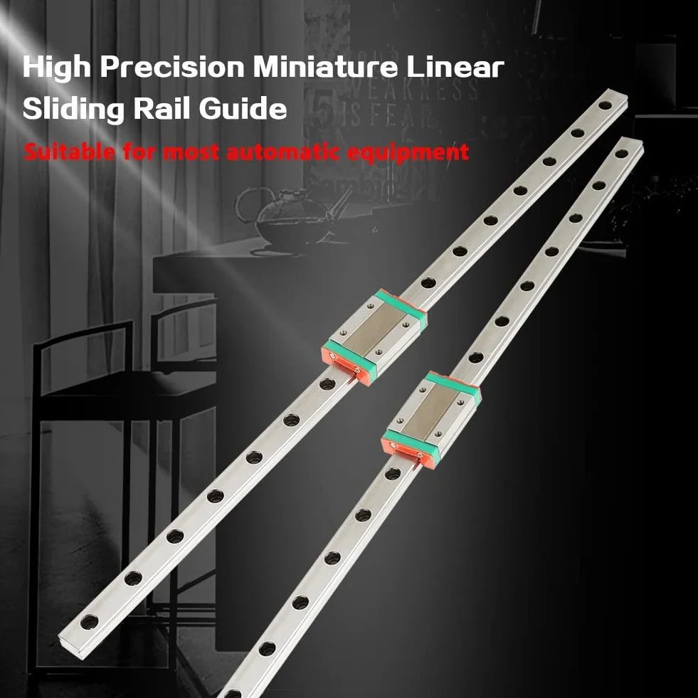 2Pcs LML12H Guida Lineare Scorrevole a Lunghezza di 400mm, Guida Lineare Rotaia con Blocchi di Scorrimento MGN12H per Apparecchiature Automatiche