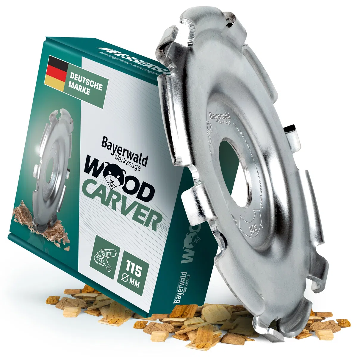 Bayerwald Woodcarver Ø 115 mm - disco di fresatura per smerigliatrici angolari per la lavorazione del legno/strumento ideale per scultori e intagliatori (Woodcarver)