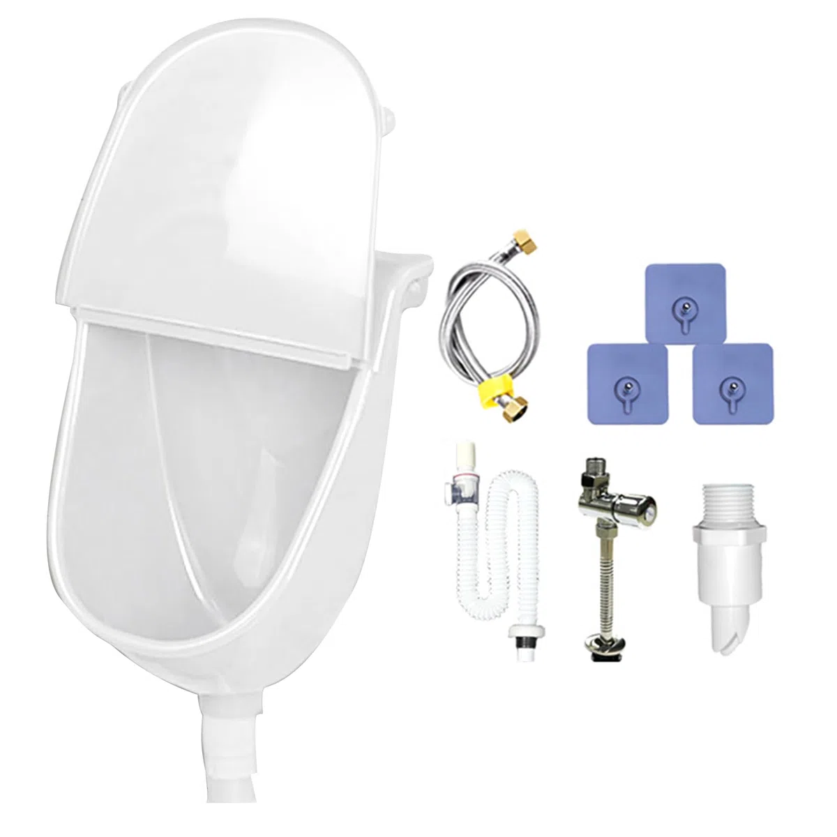 Orinatoio a parete con coperchio, orinatoio bagno con coperchio, a prova di perdite, WC regolabile con tubo per dormitorio, campeggio, garage, cortile, casa