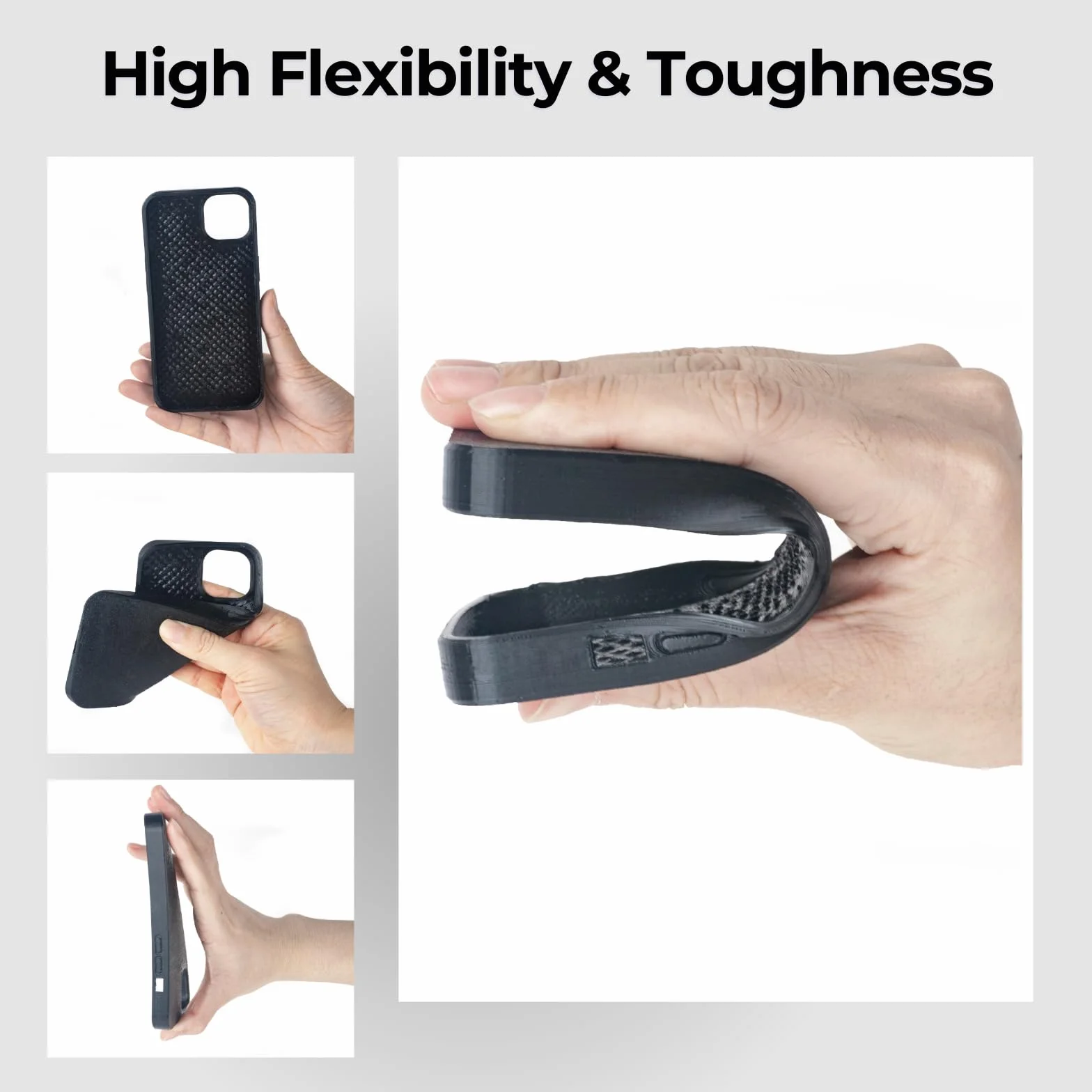 Siraya Tech Flex TPU Filamento - 85A Shore, ISO 10993, Alta Flessibilità e Resistenza, Alto Flusso e Velocità, Sacchetto in Alluminio Resistente all'Umidità - per Calzature e Protezioni (Nero, 1kg)