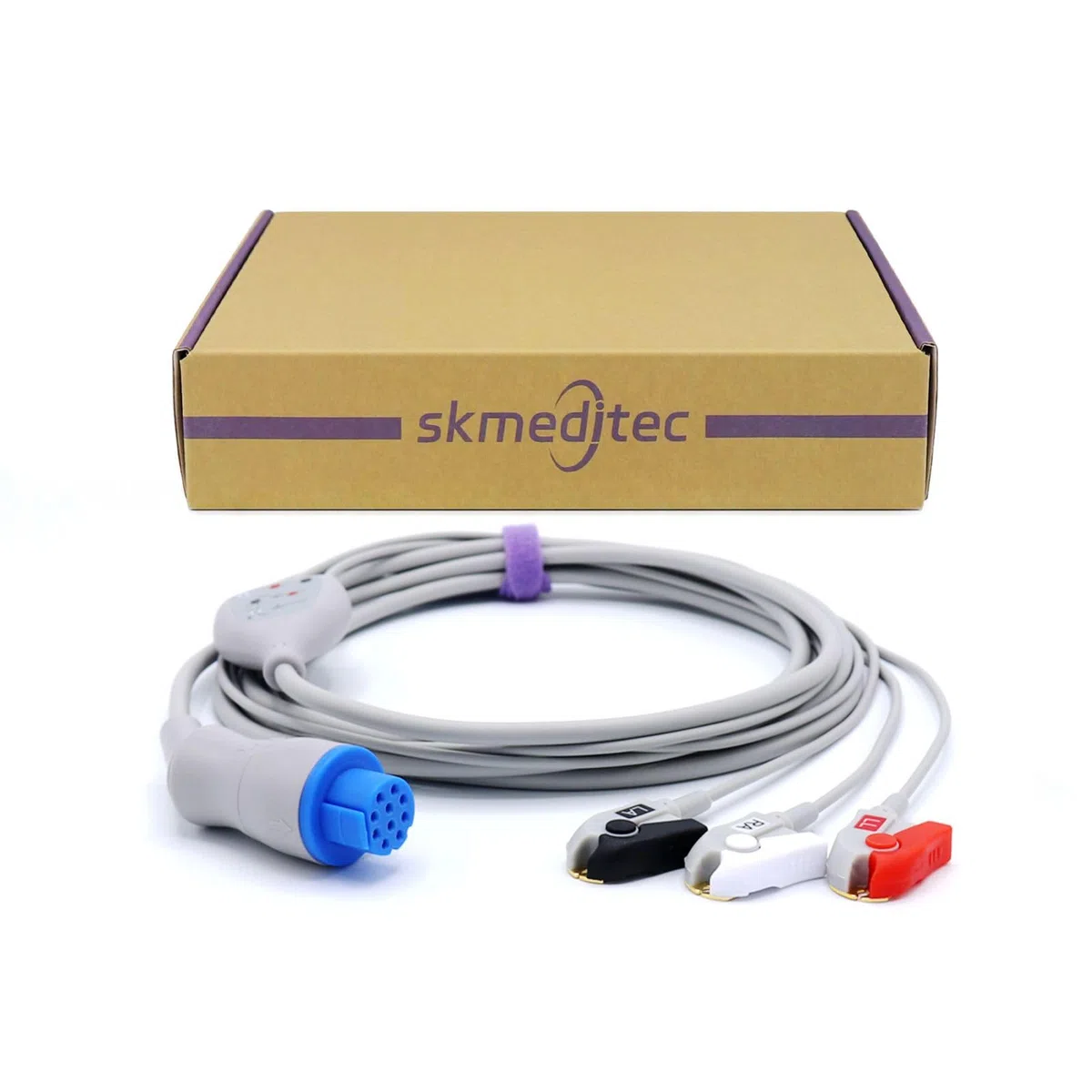 Skmeditec Compatibile Datex Ohmeda Cardiocap I, Cardiocap II EKG//ECG Cavo a connessione diretta Pinch a 3 derivazioni, Cavo Pinch di ricambio con connettore a 10 pin