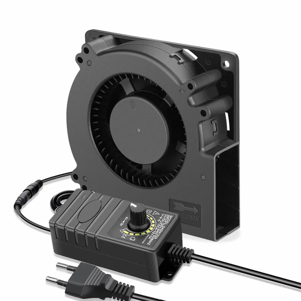Ventola radiale a doppio cuscinetto a sfera AC 220 V, 230 V, 240 V, 120 mm, turbine con controllo della velocità da 3 V - 12 V, per gommoni e frigoriferi