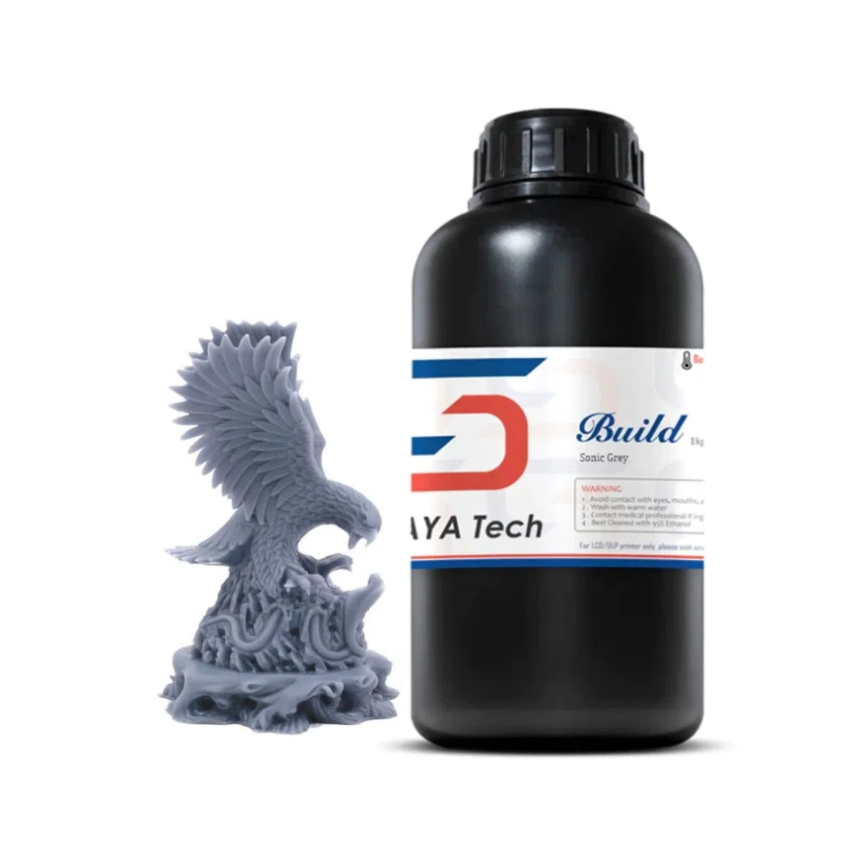Siraya Tech Build Resina per Stampante 3D Alta Risoluzione Non Fragile Toccabile Resina Tecnica Fotopolimero Standard 405nm Resina Rapida per Stampanti 3D LCD DLP (Grigio Sonic, 1kg)