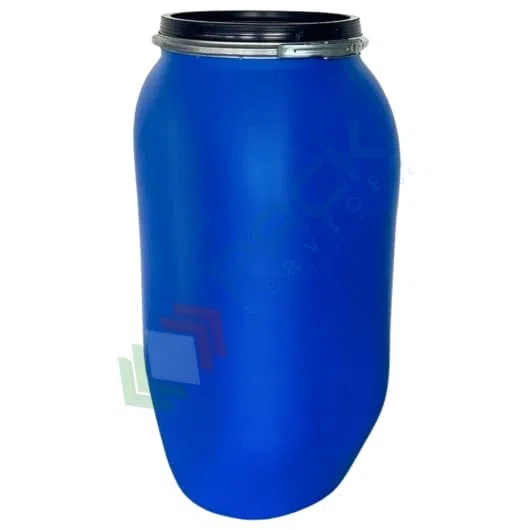 Fusto in plastica (HDPE) ad apertura totale, quadrato, capacità 125 Lt, ADR/ONU per solidi, uso alimentare