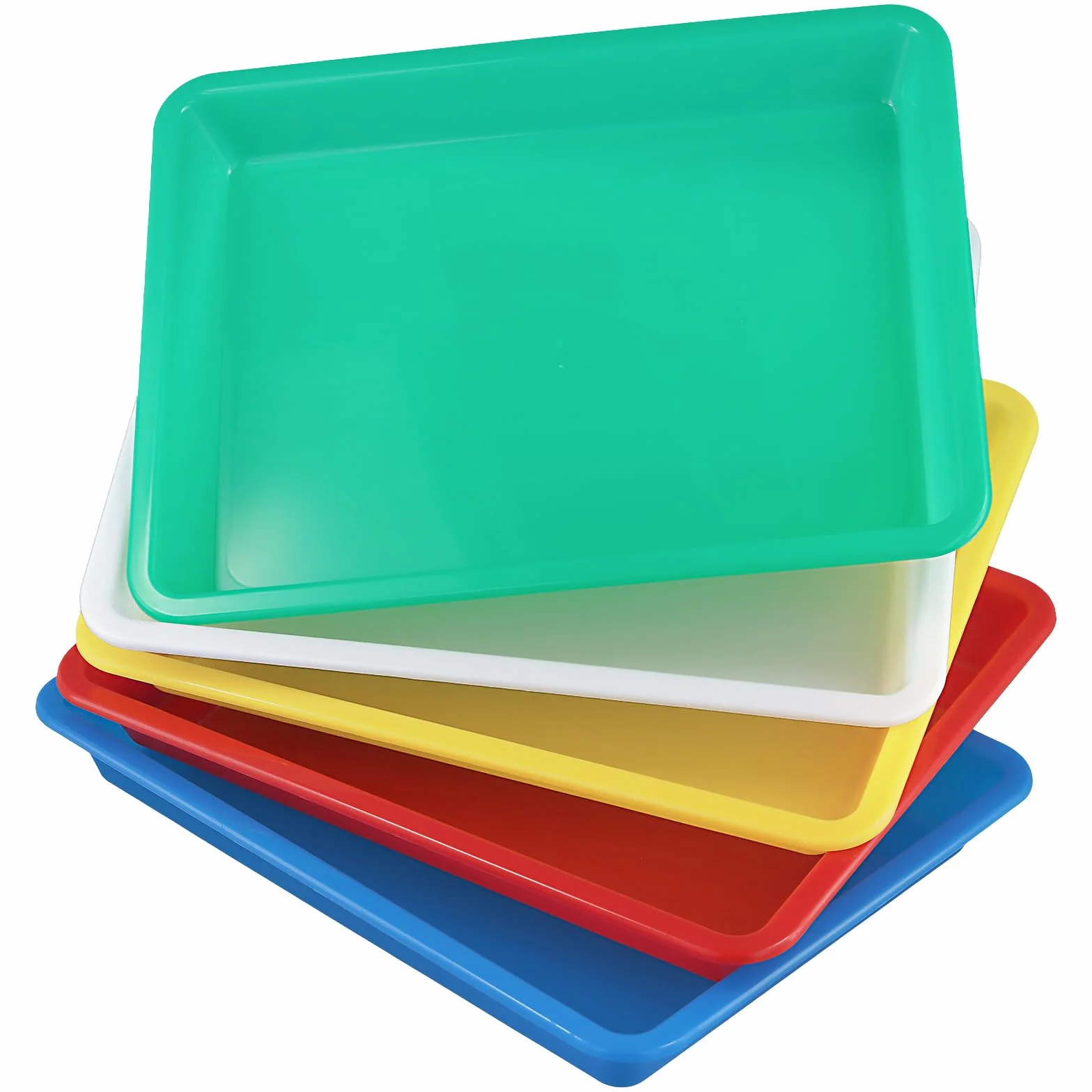 Vassoi in plastica rettangolari 28x21x3 cm 5 colori vassoio da portata per fai da te