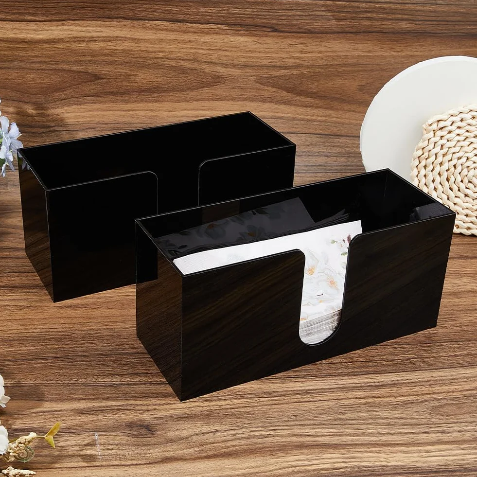 DICOSMETIC 2 dispenser asciugamani carta acrilico nero 27x10,4x12,7 cm multi porta tovaglioli tre ante piegatura a Z bagno WC cucina