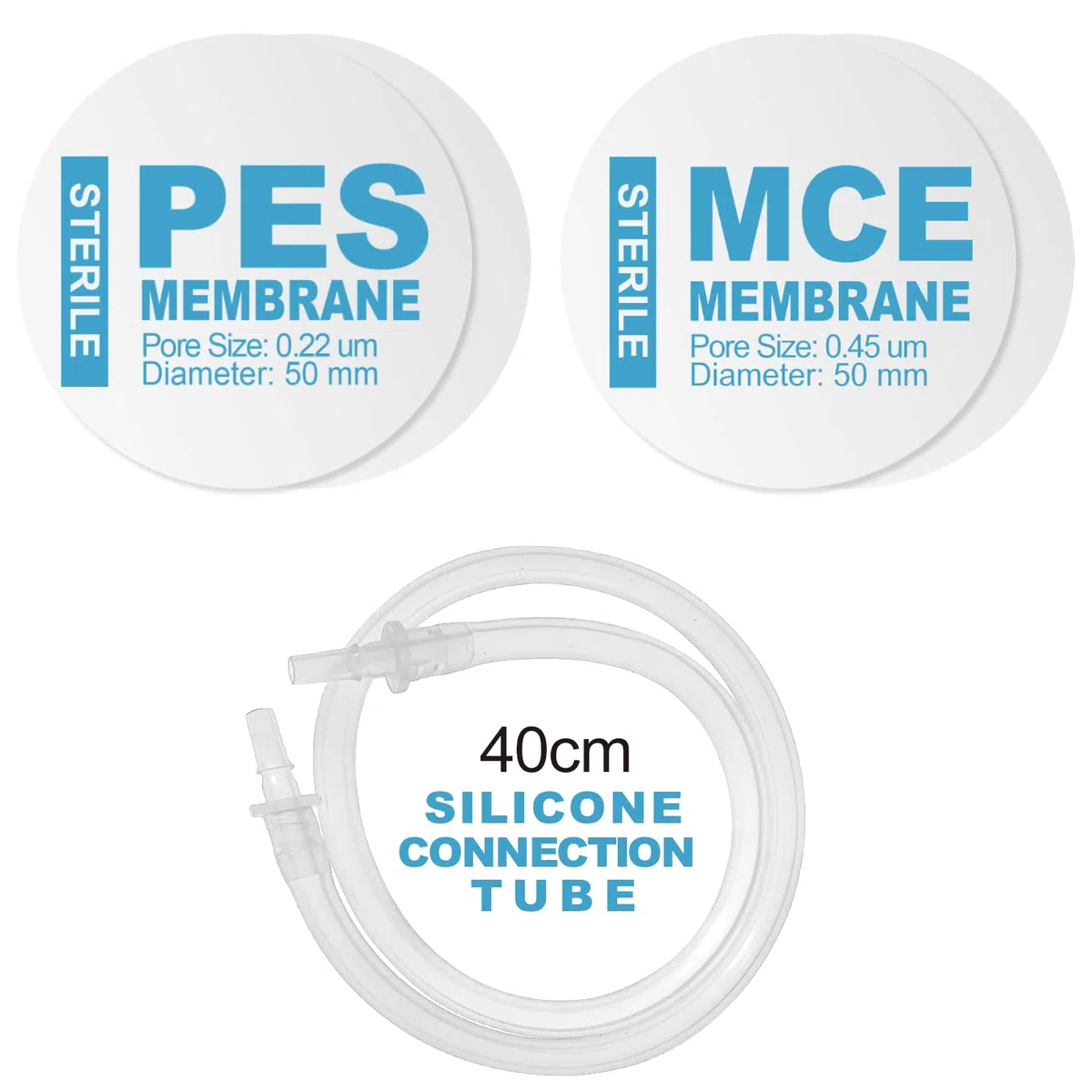 GL45 Tappo per filtro sottovuoto sterile con membrana PES/MCE, filtro sottovuoto con tappo per bottiglie GL45