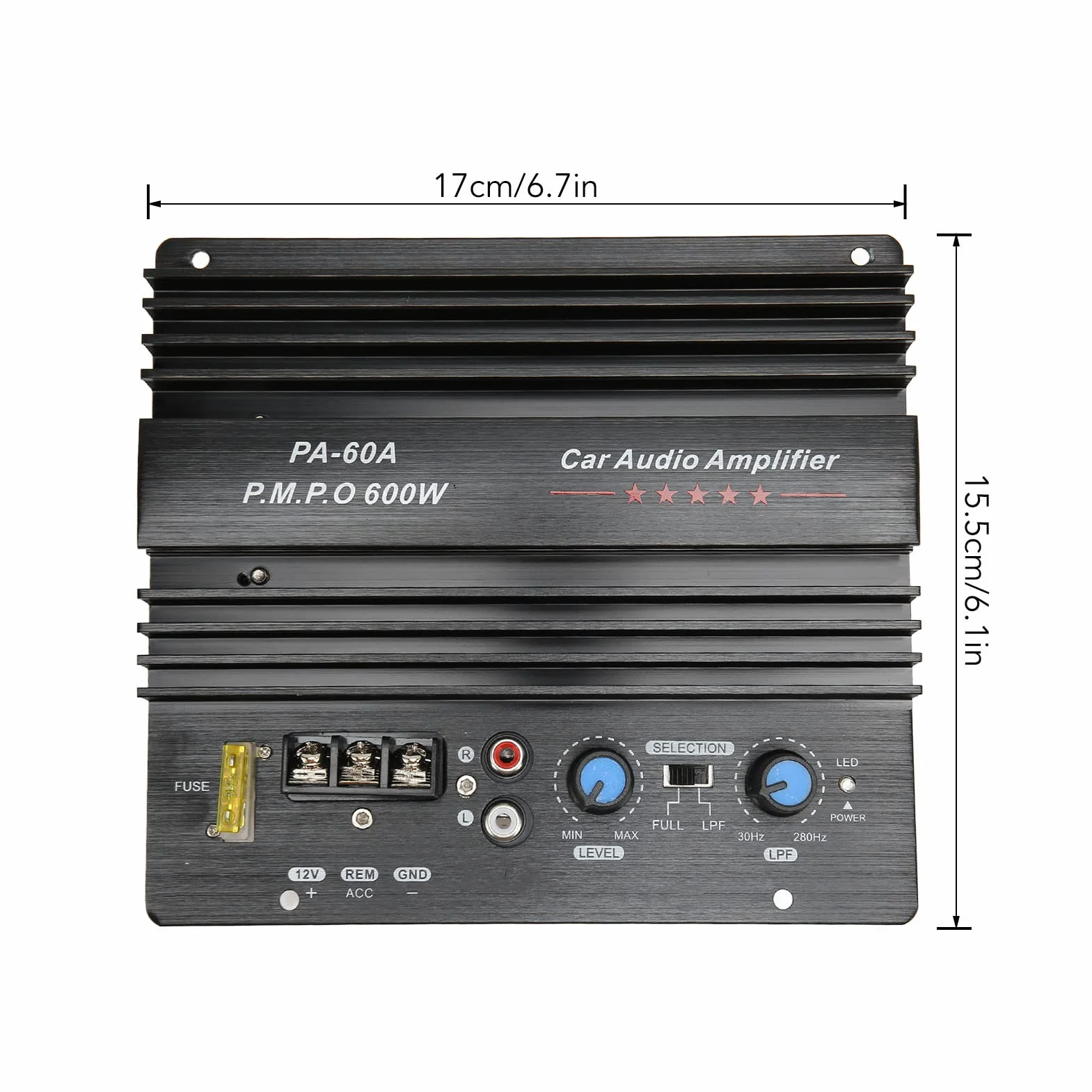 Amplificatore Audio per Auto da 600 W, Scheda Amplificatore Digitale Scheda Amplificatore Subwoofer per Bassi Ad Alta Potenza 12V, Modulo Scheda Amplificatore di Potenza per
